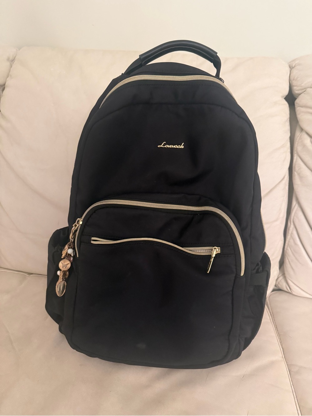 Black  Backpack with Gold Hardware